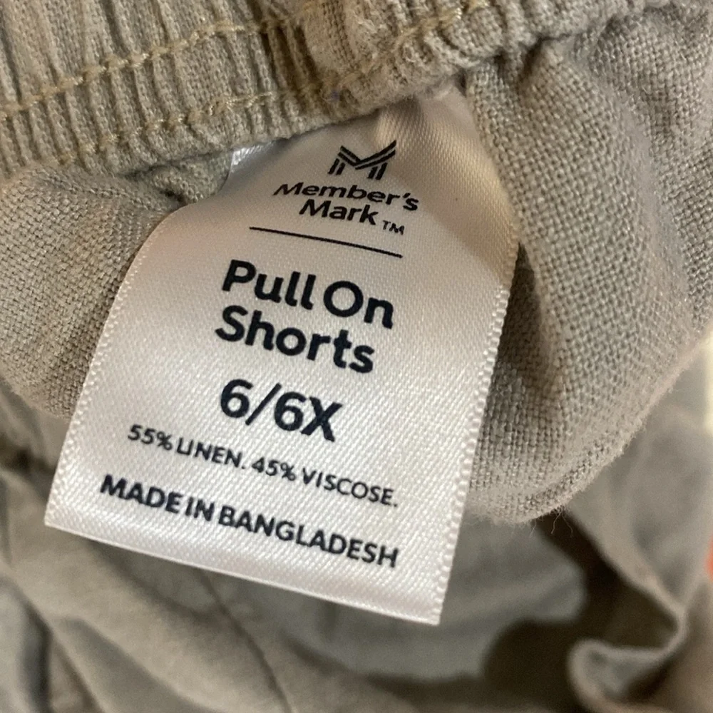 3/$10 Girls pull on taupe Casual Shorts linen